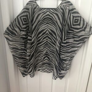 Chico's Black and White Oversized Boxy Blouse